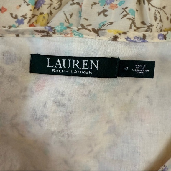 Lauren Ralph Lauren Tiered Dainty Floral Dress Size 4 Cotton Blend - Picture 8 of 8
